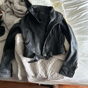 Express Black Leather Motorcycle Jacket